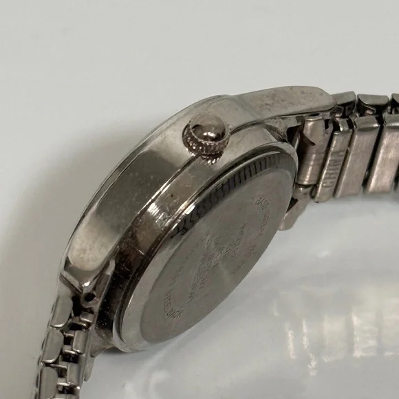 Silver Stretch Band Watch with Rose Pink Dial New Battery - Picture 6 of 7